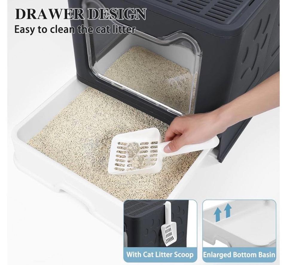 Foldable Cat Litter Box with Lid, Extra Large