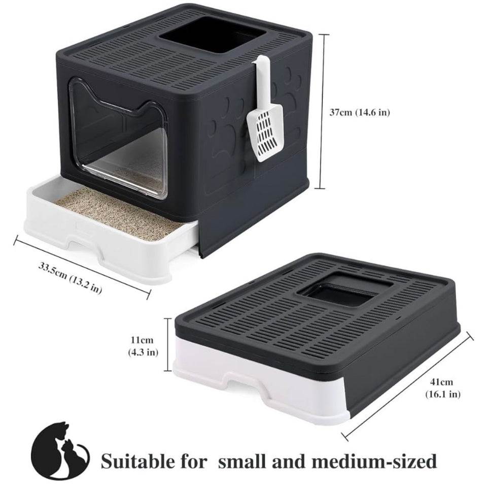 Foldable Cat Litter Box with Lid, Extra Large