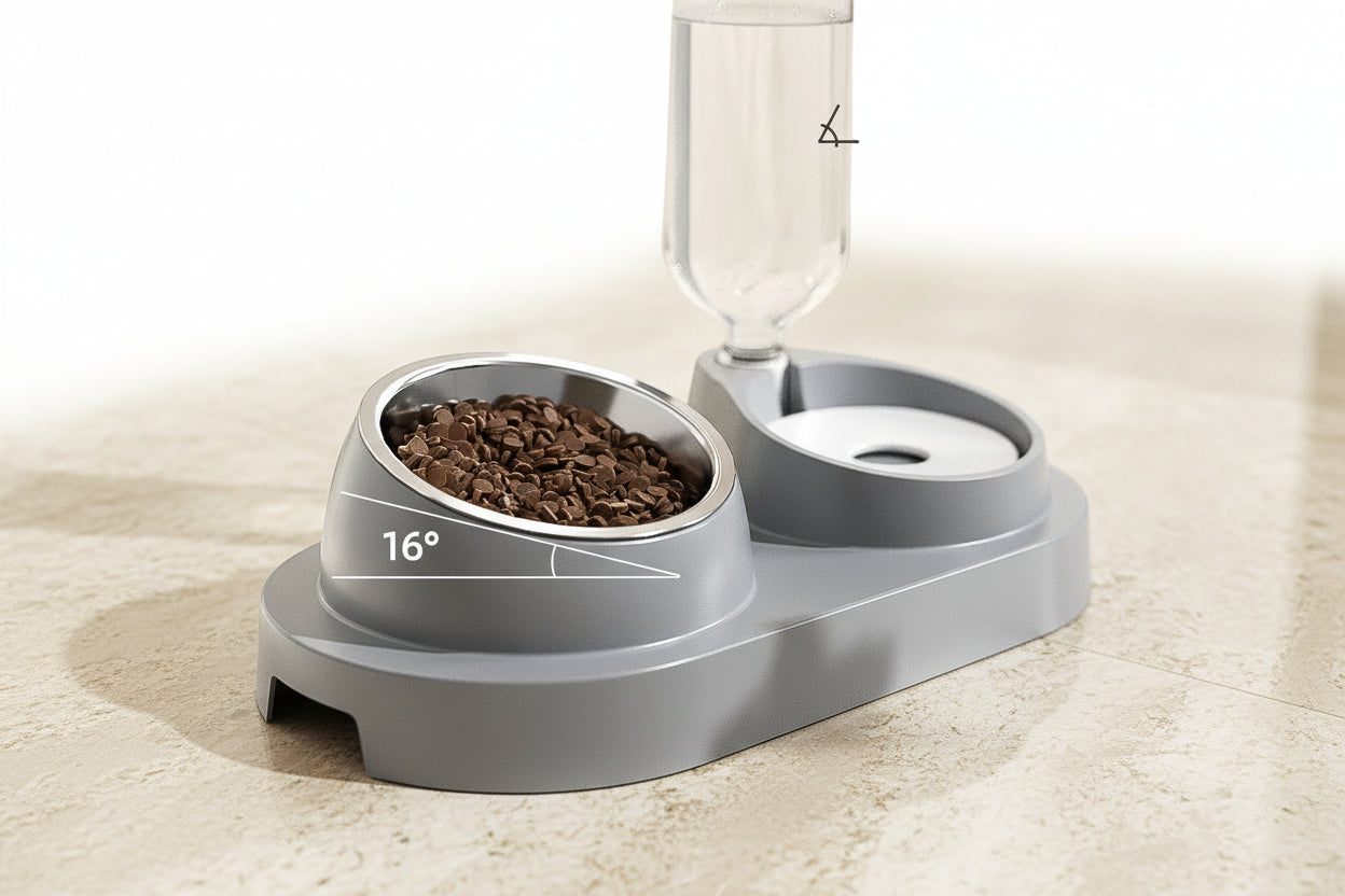 Automatic Drinking Water Oblique Mouthed Cat Bowl