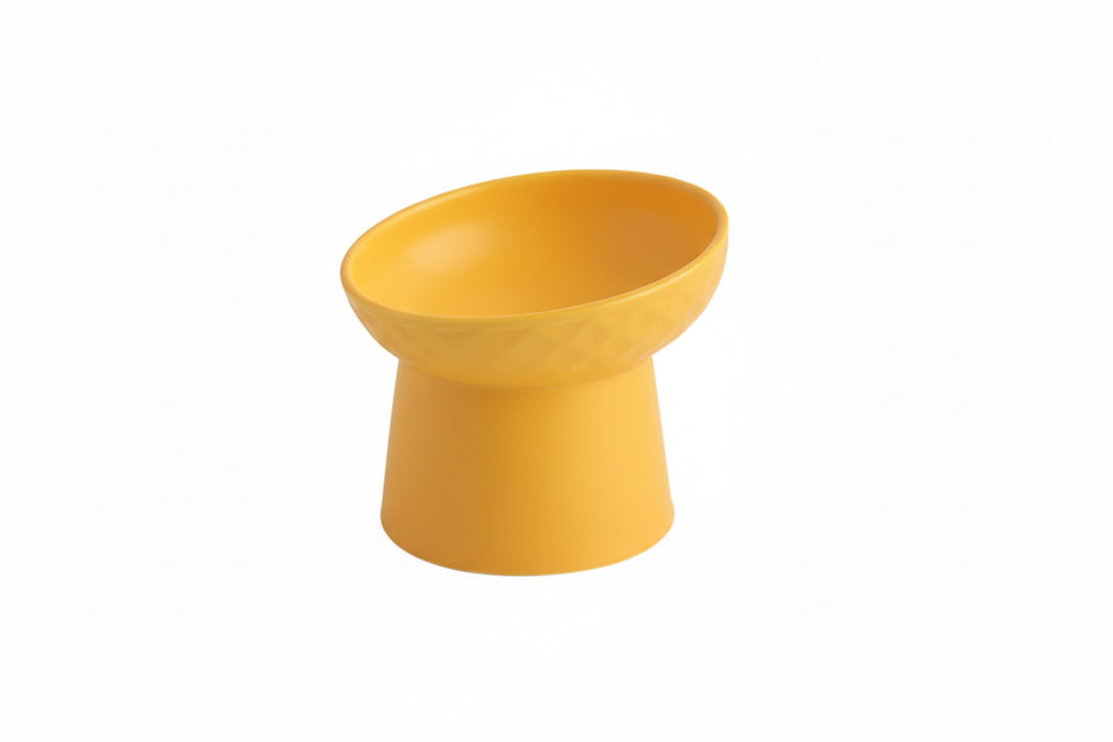 Oblique Mouth High Foot Candy Color Cat Bowl